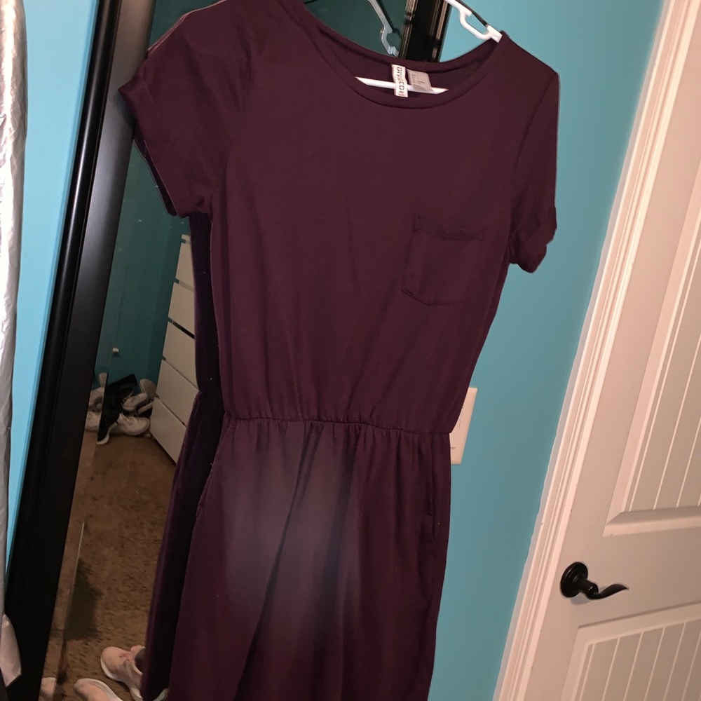 Deep purple scrunched dress
